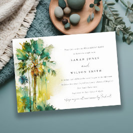 Convite Noivado de Palmeiras Tropicais Verde