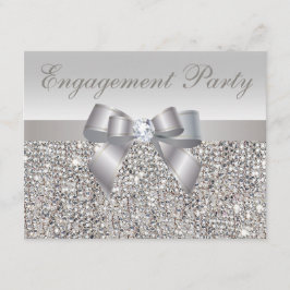 Convite Noivado de prata impresso dos Sequins, do arco &