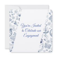 Noivado de Romance Vintage Azul