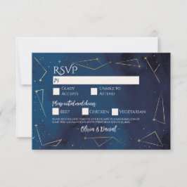 Convite Noivado de Sinais de Estrelas de Casamento RSVP