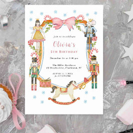 Convite Noivado de uma pirata de natal rosa-branca