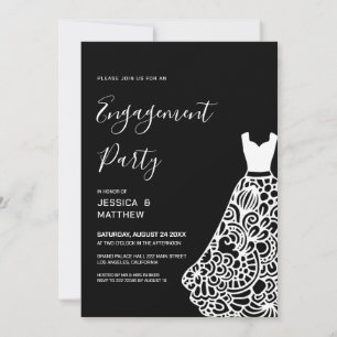 Convite Noivado de Vestido de Casamento Branco