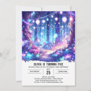 Convite Noivado Digital de Floresta Personalizada e Whimsy