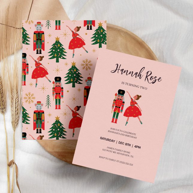 Convite Noivado do pirrageiro de Natal Ballerina Baby Girl (Criador carregado)