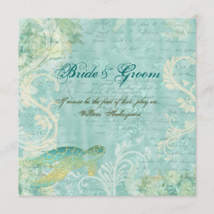 Convite Noivado do redemoinho da tartaruga do casamento de