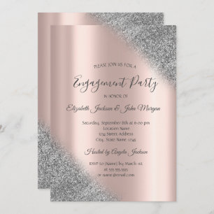 Convite Noivado Dourado do Ombre Rosa de Lata Elegante