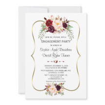 Noivado Dourado Floral Charm Burgundy Blush