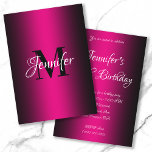 Convite Noivado Elegante Preto e Rosa Quente 60<br><div class="desc">Convide os divas para sua comemoração de 60 anos. Chamado de aniversário brilhante preto e rosa quente. Cor de fundo personalizável atrás do gráfico de gradiente. Convites de festa de aniversário personalizáveis. Concursos de gema e chic. Personalize os estilos de letra modernos e elegantes da caligrafia.</div>