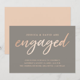 Convite Noivado Faux Foil do Script Elegante