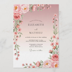 Convite Noivado Floral Artístico Romance Casamento