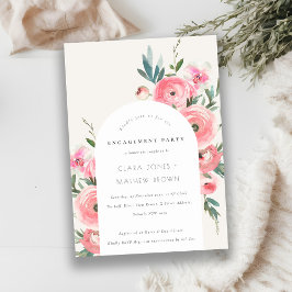 Convite Noivado Floral Rosa Orquídea Verde Rosa