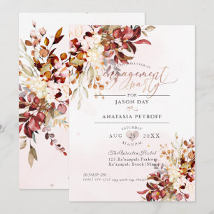 Convite Noivado Foliar Fall Laranja Eucalipto