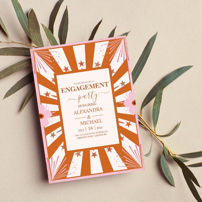 Convite Noivado Geométrico à Vista do Groovy 70 (Criador carregado)