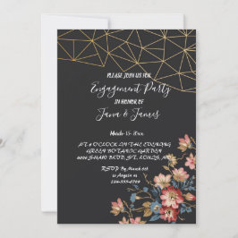 Convite Noivado Geométrico do ouro