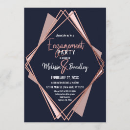 Convite Noivado geométrico malva dos azuis marinhos