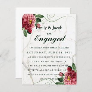 Convite Noivado Marble Elegant Wedding