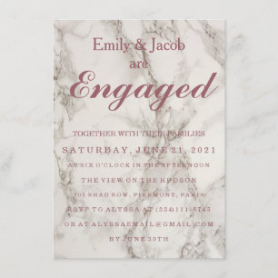 Convite Noivado Marble Elegant Wedding