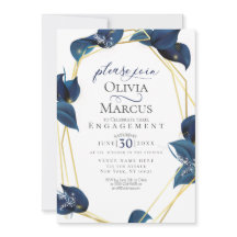 Noivado Moderno do índio Profundo Azul e Dourado