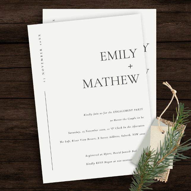 CONVITE NOIVADO MODERNO PRETO E BRANCO MODERNO (Criador carregado)