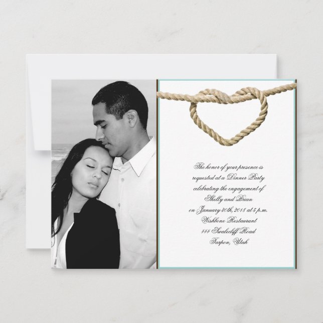 Convite Noivado ocidental do casamento do nó de amor do (Frente)