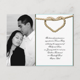 Convite Noivado ocidental do casamento do nó de amor do