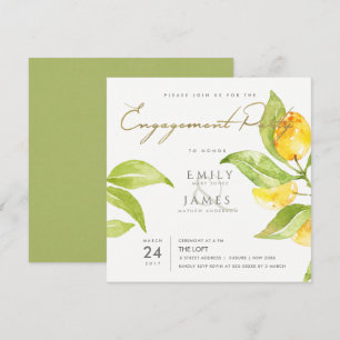 CONVITE NOIVADO OLIVO DE FOLIAGEM DE ÁGUA VERDE AMARELO