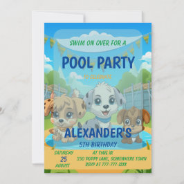 Convite Noivado Personalizado do Festa de Piscina de Cãezi