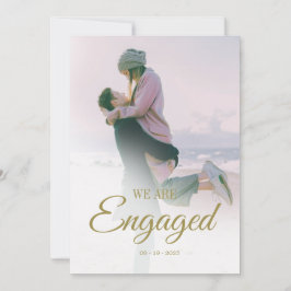 Convite Noivado Photo Overlay Modern Elegant Simple