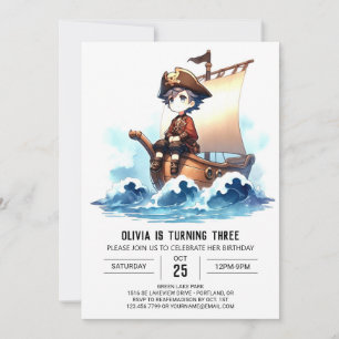Convite Noivado Pirata Whimsy