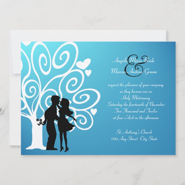 Convite Noivado / Silhueta de Casamento (Frente)