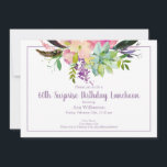 Convite Noivado Surpresa do Watercolor Flower 60th<br><div class="desc">Watercolor Flower 60th Surprise Birthday Invitation Este convite floral para aquarelas é perfeito para sua celebração especial. Este design apresenta um fundo branco,  acentuado com um arranjo floral e suculento com tipografia personalizada.</div>