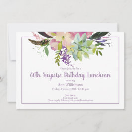 Convite Noivado Surpresa do Watercolor Flower 60th