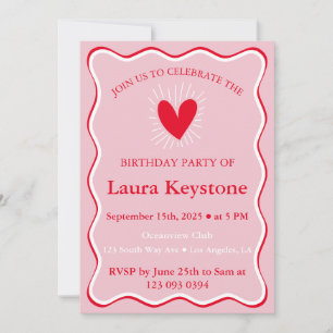 Convite Noivado Vermelhos e Brancos Retroativos