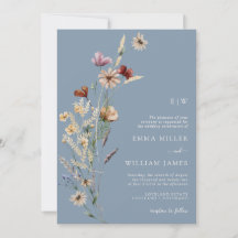 Noivas com Flores Silvestres Azuis Desbotadas