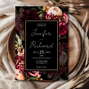 Convite Noivos Dark & Moody Dutch Masters Bloom Casamento