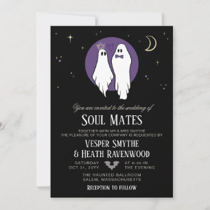 Convite Noivos Fantasmas Assombrados Casamento de Hallowee