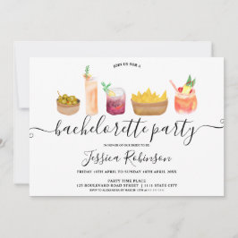 Convite Noivos modernos, coquetéis de aquarela