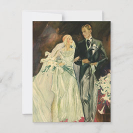 Convite Noivos Recém-Casados Casamento Art Déco Vintage