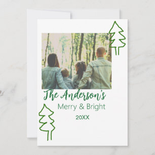 Convite Nome da família árvore de Natal verde foto moderna