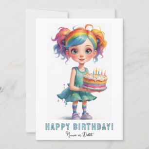 Convite *NOME DA FOTO Bolo de Aniversário Menina Jovem Fof