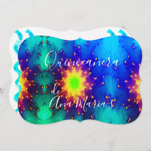 Convite Nome da Galáxia Sunburst Supernova Tie-dye Invitat