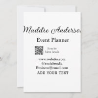 Nome de adição do planejador de eventos QR detalhe