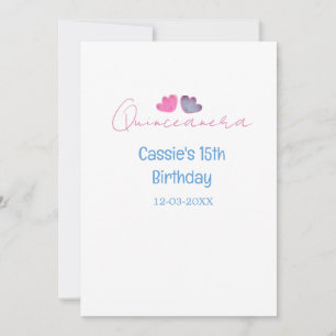 Convite nome de aniversário de 15 anos quinceanera flor az