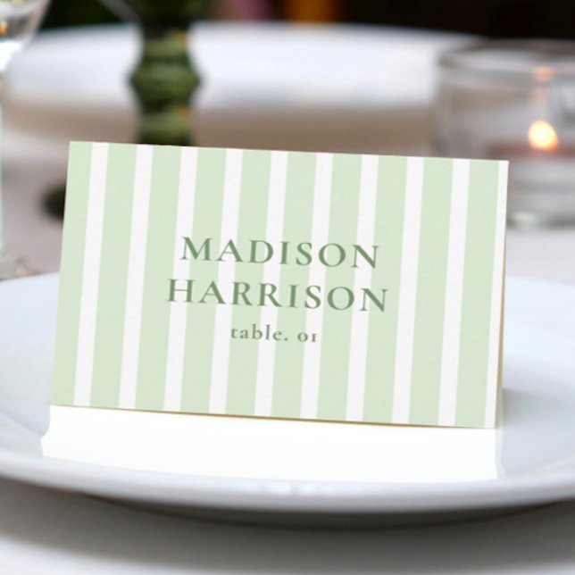 Convite Nome de Casamento Verde Carteira de Local DIY (Criador carregado)