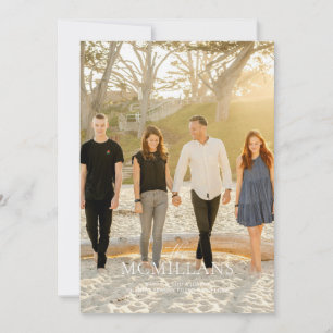 Convite Nome de Família Elegante Floral Natal Feriado