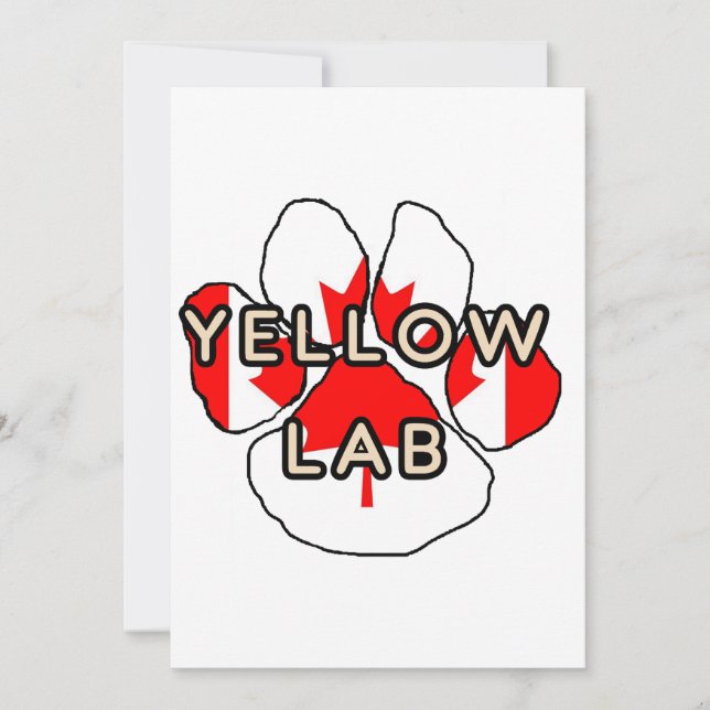 Convite Nome de laboratório amarelo Paw Labrador Retriever (Frente)