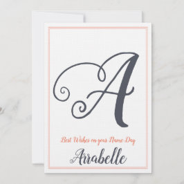 Convite Nome Dia do Santo - Letra A Monograma