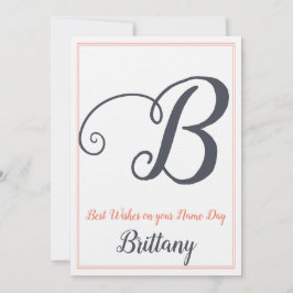 Convite Nome Dia do Santo - Letra B Monograma