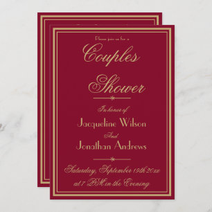 Convite Nome do Chá Elegante Email RSVP Burgundy