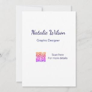 Convite nome do designer gráfico verificar código QR detal